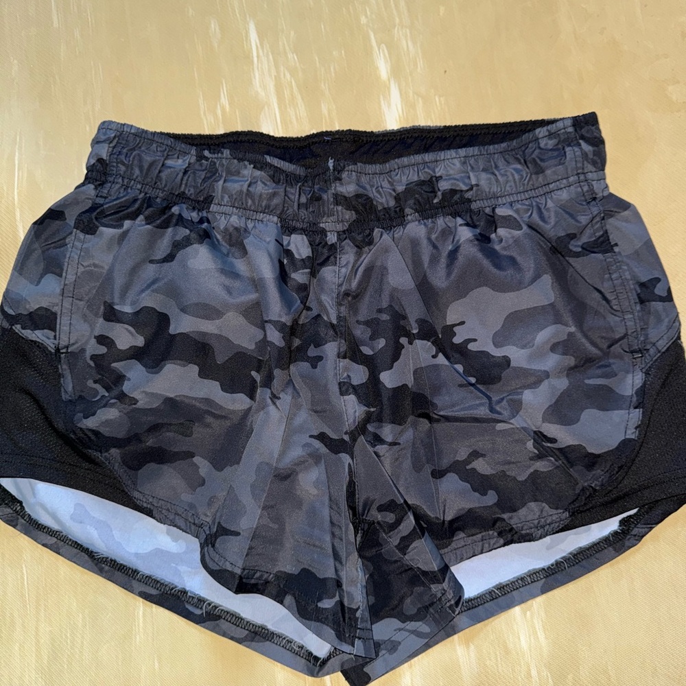 Women's Athletic Shorts in Black Camo